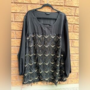 ▪️ 4/$25- BloomChic Sequin Fringe‎ Blouse